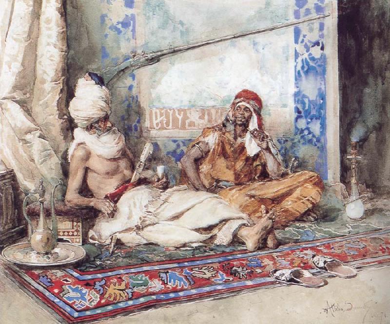 Attilio Simonetti Arabs in an interior Germany oil painting art